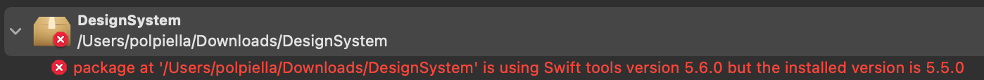 Swift Package toolchain error