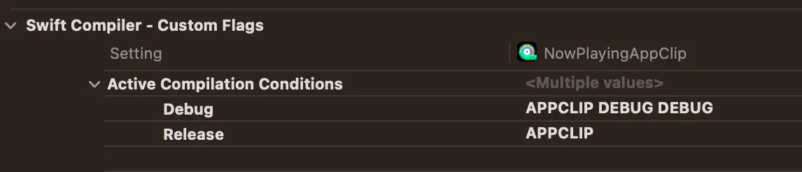 How to create the APPCLIP compilation flag for the target in Xcode