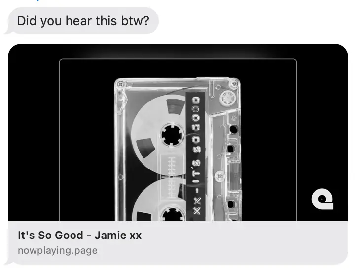 Preview of a link shared from the NowPlaying app