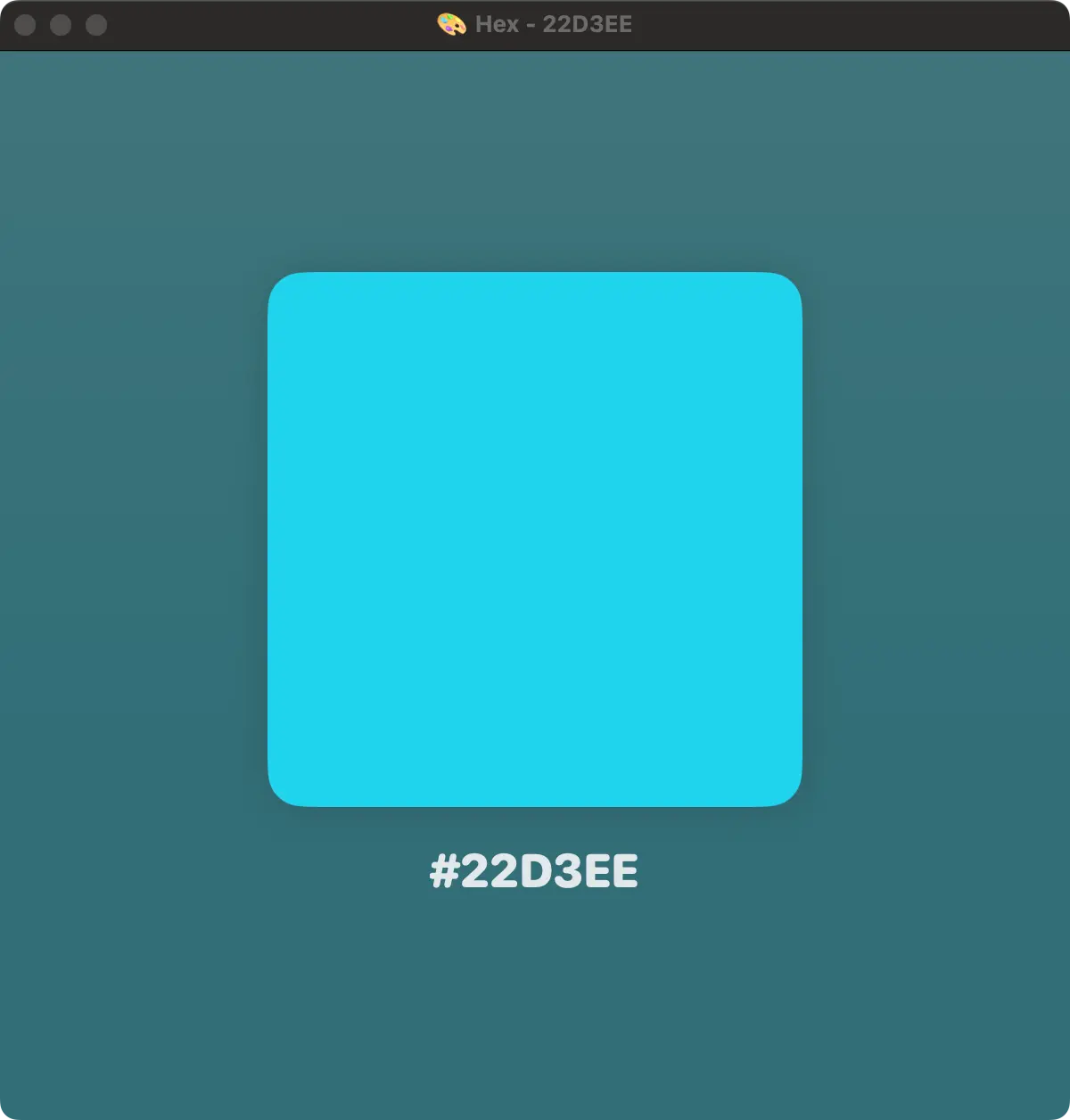 A window showing the colour entered by the user