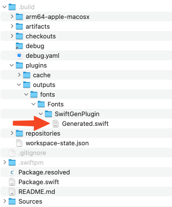 Location of generated plugin code in the root directory