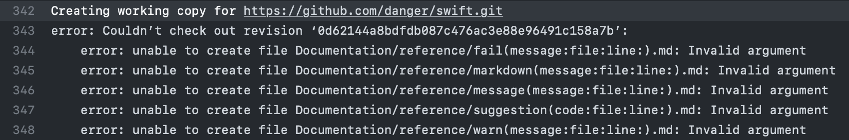 Git error where paths with colons on them can not be resolved.