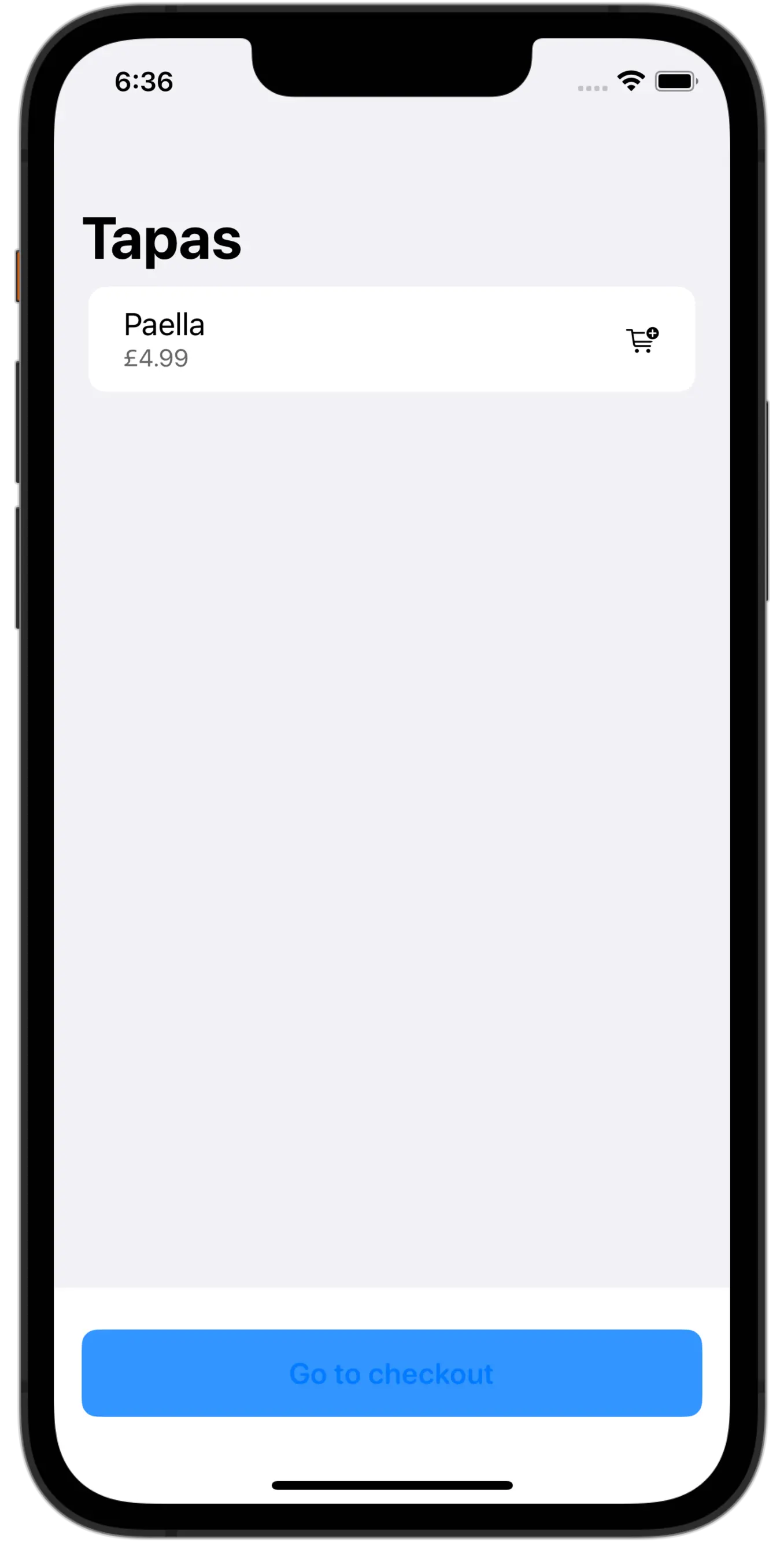 A screenshot of an iOS simulator running the app with accessibility issues
